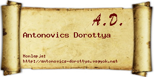 Antonovics Dorottya névjegykártya
